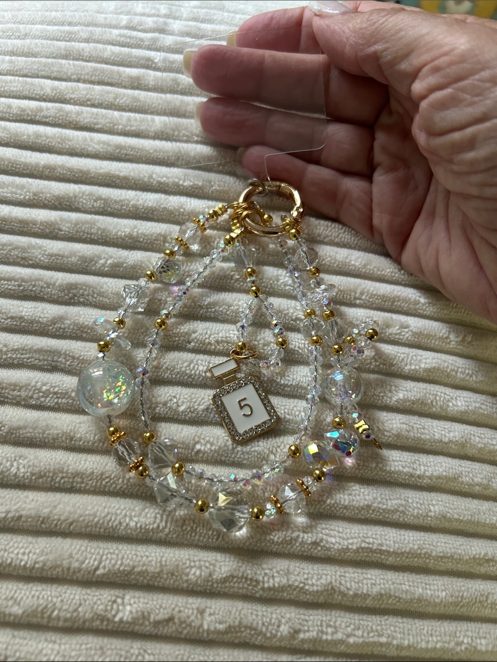 Sparkling Crystal Beaded Phone Wristlet Charm Chain